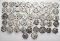 A lot containing 47 silver coins. Includes: Greek, Roman Republican and Roman Imperial. About very fine to good very fine. LOT SOLD AS IS, NO RETURNS....