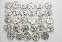 A lot containing 29 silver coins. All: Roman Imperial. Very fine to good very fine. LOT SOLD AS IS, NO RETURNS. 29 coins in lot.