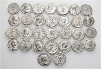 A lot containing 30 silver coins. All: Roman Imperial. Very fine to good very fine. LOT SOLD AS IS, NO RETURNS. 30 coins in lot.