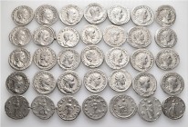 A lot containing 35 silver coins. Including: Antoniniani of Caracalla (1), Gordian III (13), Philip I (7), Otacilia Severa (2), Philip II (2), Trajan ...