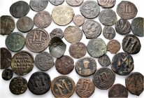 A lot containing 41 bronze coins. All: Byzantine. Fine to very fine. LOT SOLD AS IS, NO RETURNS. 41 coins in lot.


From a Swiss collection, formed...