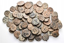 A lot containing 80 bronze coins. All: Byzantine Folles. Fine to very fine. LOT SOLD AS IS, NO RETURNS. 80 coins in lot.
