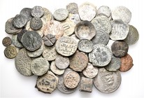 A lot containing 31 silver, 51 bronze coins, 3 lead seals and 3 bronze weights. Includes: Byzantine, Islamic, early Medieval and Modern. Fine to very ...