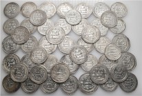 A lot containing 49 silver coins. All: Islamic Dirhams. Good very fine to extremely fine. LOT SOLD AS IS, NO RETURNS. 49 coins in lot.