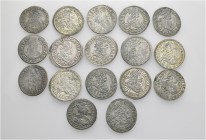 A lot containing 17 silver coins. All: 3 Kreuzer of Leopold I (1657-1705). Fine to very fine. LOT SOLD AS IS, NO RETURNS. 17 coins in lot.