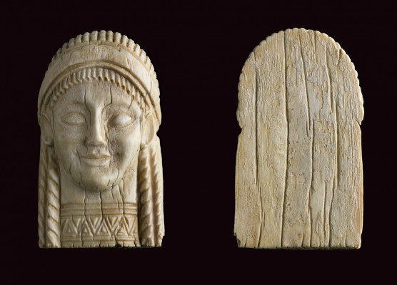 Ivory plaque in shape of Kore head
Greek production, 7th – 6th century BC; alt....