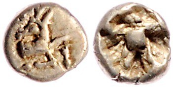 Griechische Münzen Ephesos
Phanes ca. 625 - 600 v. Chr. 1/24 Stater o.J. 0,57g....