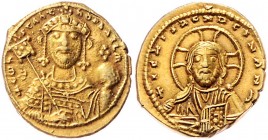 Byzanz Königreich
Constantinus IX. 1042 - 1055 Tetarteron o.J. Konstantinopel. 3,96g. Doc 6 ss/vz