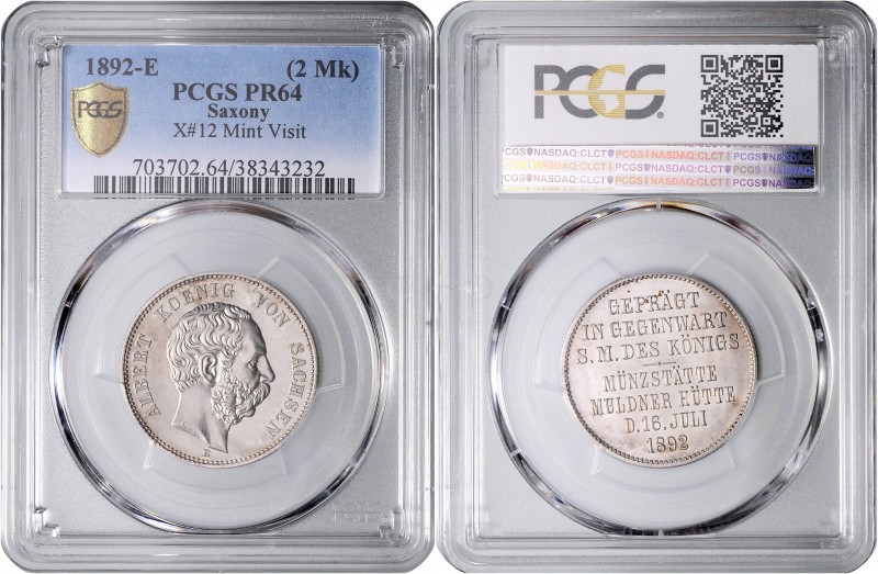 Deutschland vor 1871 Sachsen
Albert 1873 - 1902 Silbermedaille in 2 Mark-Größe ...