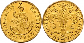 Italien Toscana
Franz Stephan von Lothringen 1745 - 1765 Ruspone 1754 Florenz. 10,38g. Pucci 42. Friedberg 331. f.vz