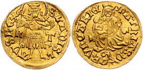 Ungarn Matthias Corvinius 1458 - 1490
 Goldgulden o.J. Hermannstadt. 3,36g. Pohl K21-1 vz