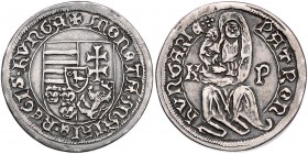 Ungarn Ratibor
Matthias Corvinius 1458 - 1490 Dickgroschen o.J. Nachprägung. Jägerndorf. 16,24g. vergl. zu Fried. 825. Schön. Tafel 31 ss/vz