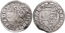 Maximilian I. 1493 - 1519
 1/2 Batzen 1515 St. Veit. 1,85g, Zainende. Egg. 23 ss/vz
