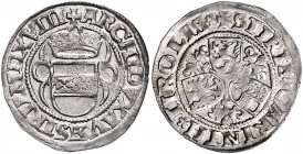 Maximilian I. 1493 - 1519
 1/2 Batzen 1518 Graz. 1,94g. Egg. 21 vz/stgl