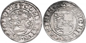 Maximilian I. 1493 - 1519
 1/2 Batzen 1518 Görz / Goriza. 1,74g, Prägeschwäche. Egg. 26 f.vz