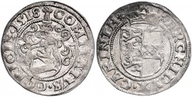 Maximilian I. 1493 - 1519
 1/2 Batzen 1518 Görz / Goriza. 1,74g, Prägeschwäche. Egg. 26 f.vz