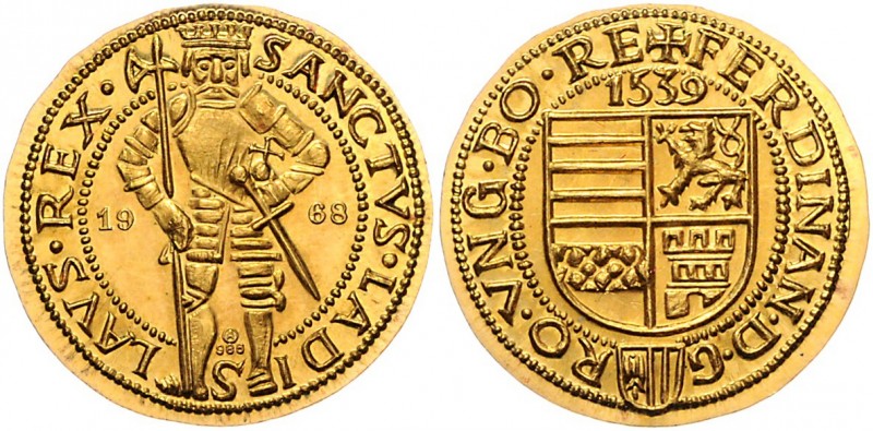 Ferdinand I. 1521 - 1564
 Goldmedaille vom Typ eines Dukaten 1539/1988 986 fein...