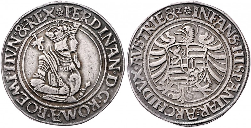Ferdinand I. 1521 - 1564
 Taler o.J. Joachimsthal. 28,84g. MzA. Seite 4 (Mm. K....