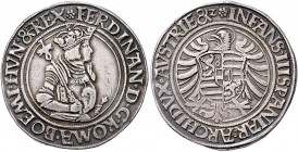 Ferdinand I. 1521 - 1564
 Taler o.J. Joachimsthal. 28,84g. MzA. Seite 4 (Mm. K. Krause & J. Weizelmann. Mmz. im Av. + Rv.), Markl.-, Diet. 123, Hal. ...