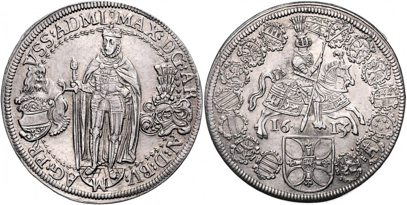 Erzherzog Maximilian 1612 - 1618 als Hochmeister des Deutschen Ordens
 Taler 16...