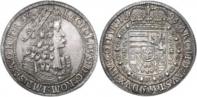 Leopold I. 1657 - 1705
 Taler 1696 IAK Hall. 28,58g. Her. 644 f.stgl/stgl