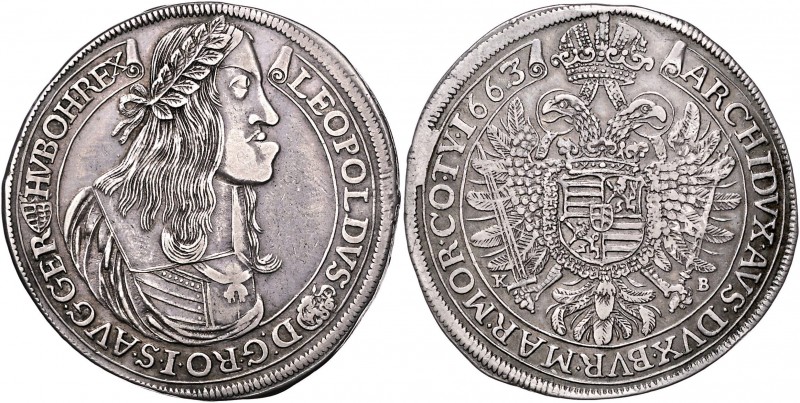 Leopold I. 1657 - 1705
 Taler 1662 Kremnitz. 28,30g. Her. 722 f.vz