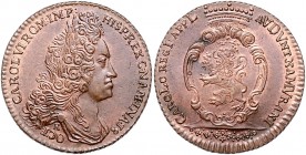 Carl VI. 1712 - 1740
 Cu - Jeton 1717 Namur. 9,80g. Dugnolle 4864, Bingen 55. stgl