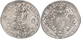 Carl VI. 1712 - 1740
 1/4 Taler 1729 aus 1728 NB Nagybanya. 7,19g. Her. 615 vz/stgl