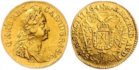 Carl VI. 1712 - 1740
 1/4 Dukat 1726 Prag. 0,86g. Her. 240 vz