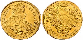 Carl VI. 1712 - 1740
 Dukat 1713 Siebenbürgen. 3,48g, übliche Prägeschwäche. Her. 198 vz/stgl