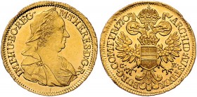 Maria Theresia 1740 - 1780
 Dukat 1770 C-K Wien. 3,46g. Her. 106, Eyp. 184a/4 vz/stgl