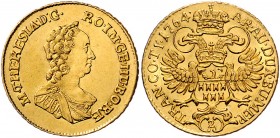 Maria Theresia 1740 - 1780
 2 Dukat 1764 Karlsburg. 6,94g. Her. 60, Eyp. 348a. vz