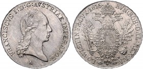 Franz I. 1804 - 1835
 1/2 Taler 1815 A Wien. 14,08g. Fr. 214 vz/stgl