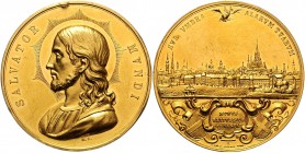 Franz Joseph I. 1848 - 1916
 24 Dukaten zu 24 Dukaten, sogenannte Salvator Mundi Medaille, Stempel von Konrad Lange, SALVATOR - MUNDI . Nimbierte Büs...