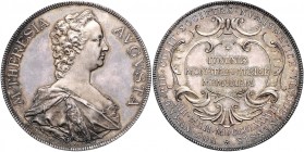 Franz Joseph I. 1848 - 1916
 Silbermedaille 1888 (im Talergewicht) 1888 MARIA THERESIA, *1717 +1780, a. d. Enthüllung ihres Wiener Denkmals, am 13. M...