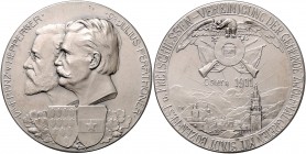 Franz Joseph I. 1848 - 1916
 Silbermedaille 1911 auf das Fest und Freischießen Vereinigung der Gemeinde Zwölfmalgrein mit Bozen / Sept. 1911, Dm 44 m...