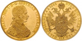 Franz Joseph I. 1848 - 1916
 4 Dukaten 1865 A Wien. 13,96g. Fr. 1112 f.stgl