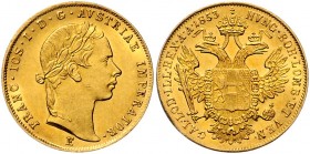Franz Joseph I. 1848 - 1916
 Dukat 1853 E Karlsburg. 3,48g. Fr. 1168 vz
