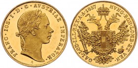 Franz Joseph I. 1848 - 1916
 Dukat 1857 A Wien. 3,48g. Fr. 1182 stgl