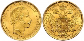 Franz Joseph I. 1848 - 1916
 Dukat 1863 E Karlsburg. 3,50g. Fr. 1209 vz