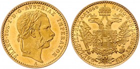 Franz Joseph I. 1848 - 1916
 Dukat 1866 A Wien. 3,50g. Fr. 1219 vz