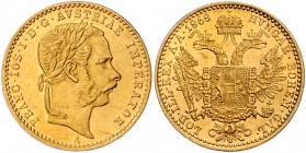 Franz Joseph I. 1848 - 1916
 Dukat 1868 A Wien. 3,48g. Fr. 1226 vz