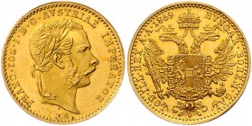 Franz Joseph I. 1848 - 1916
 Dukat 1869 A Wien. 3,48g. Fr. 1227 vz