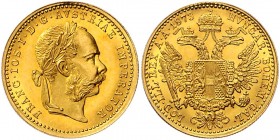 Franz Joseph I. 1848 - 1916
 Dukat 1873 Wien. 3,50g. Fr. 1232 stgl