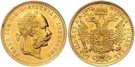 Franz Joseph I. 1848 - 1916
 Dukat 1875 Wien. 3,50g. Fr. 1234 vz/stgl