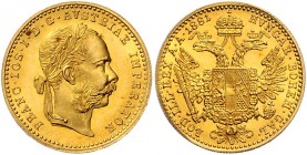 Franz Joseph I. 1848 - 1916
 Dukat 1881 Wien. 3,50g. Fr. 1240 vz/stgl