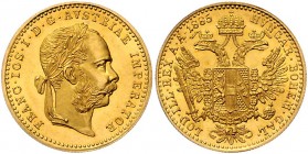 Franz Joseph I. 1848 - 1916
 Dukat 1885 Wien. 3,50g. Fr. 1244 vz/stgl