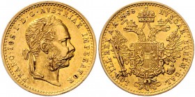Franz Joseph I. 1848 - 1916
 Dukat 1888 Wien. 3,48g. Fr. 1247 ss/vz