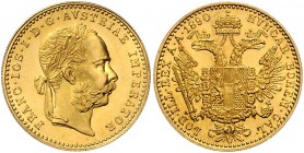 Franz Joseph I. 1848 - 1916
 Dukat 1890 Wien. 3,48g. Fr. 1249 vz/stgl