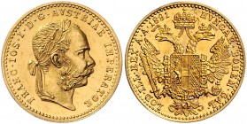 Franz Joseph I. 1848 - 1916
 Dukat 1891 Wien. 3,50g. Fr. 1250 ss/vz